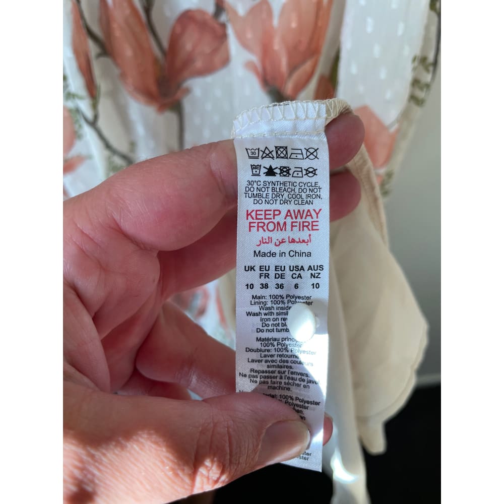 Oasis size 10 magnolia floral lace chiffon dress – brand new cut label - dresses bnew label cut branded clothing