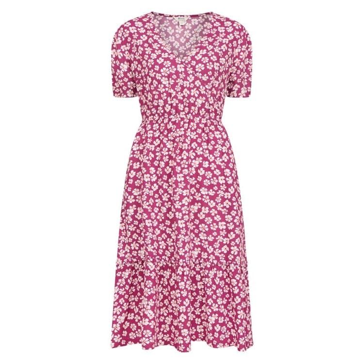 Mountain warehouse size 16 oasis womens midi tiered dress - berry - dresses top women’s apparel