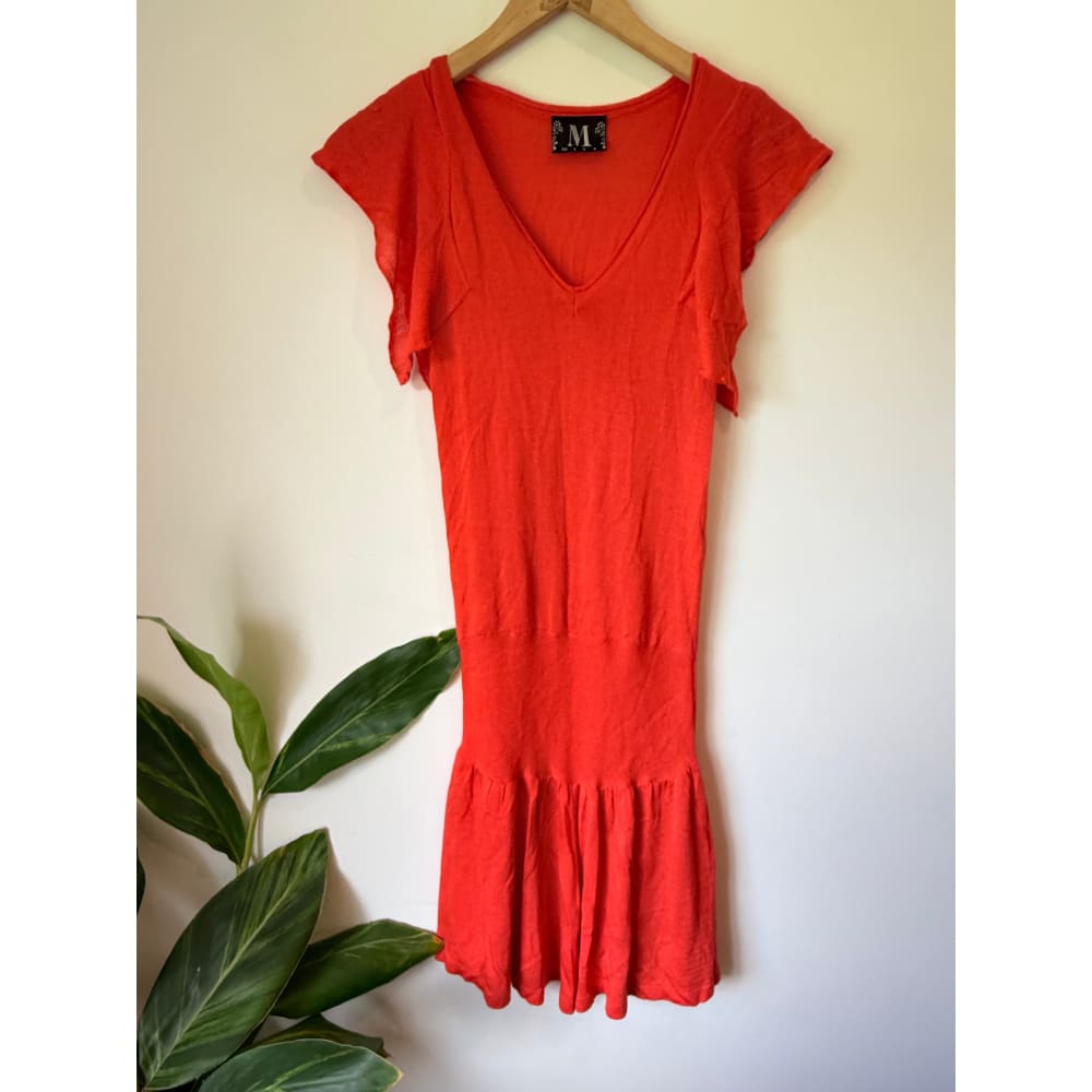 Mill size 6 orange knit mini dress - dresses condition: used - top women’s apparel