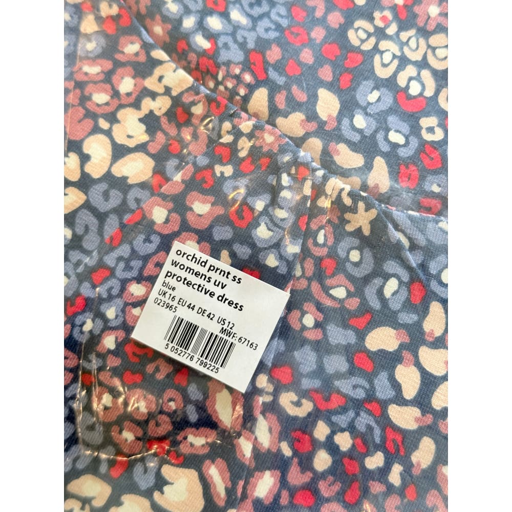 Mountain warehouse size 16 orchid print ss womens uv protective dress blue - dresses top women’s apparel