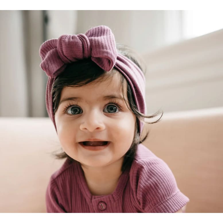 Jamie kay baby organic cotton modal lilian headband - grape - headbands baby essentials