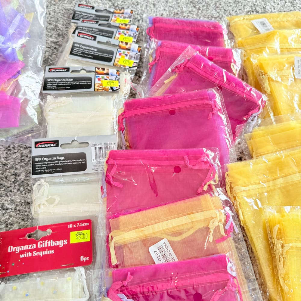 Organza gift and favor bags bulk pack assorted sizes and colours - gift bags seasonal & holidays decorations
