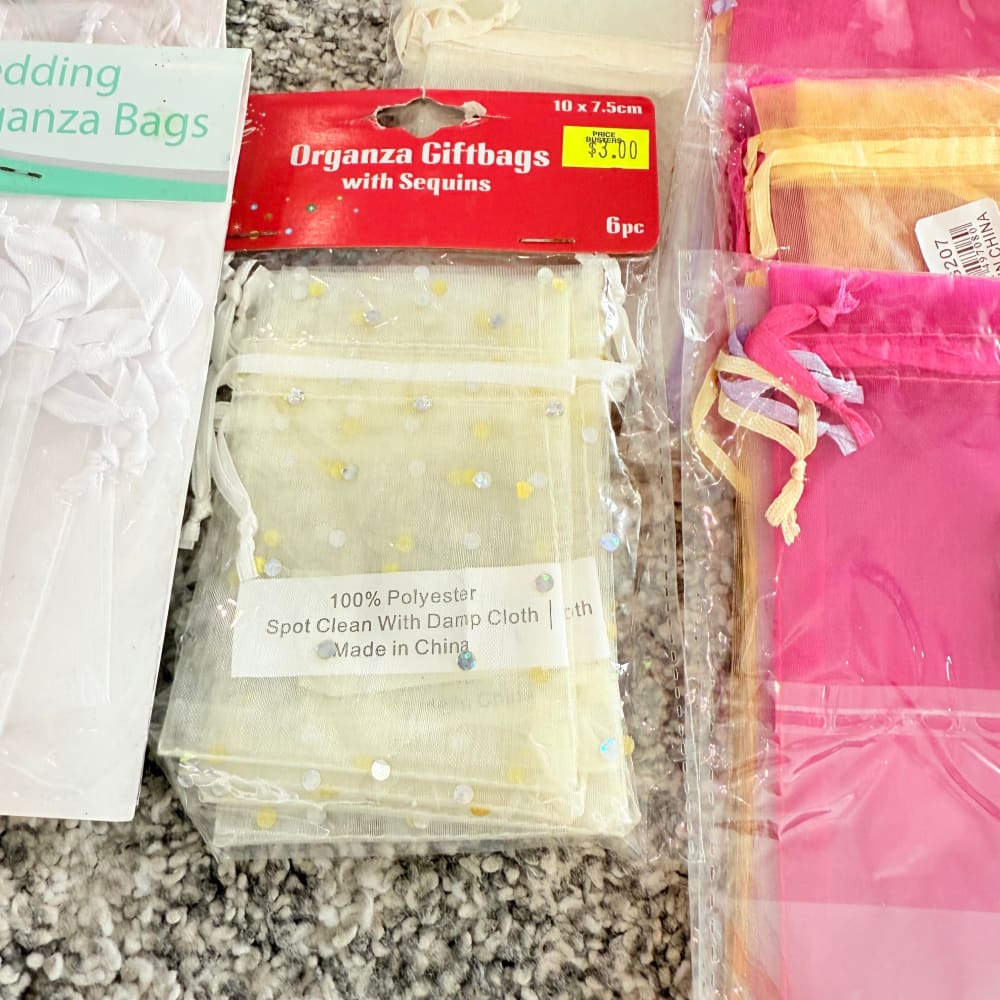 Organza gift and favor bags bulk pack assorted sizes and colours - gift bags seasonal & holidays decorations