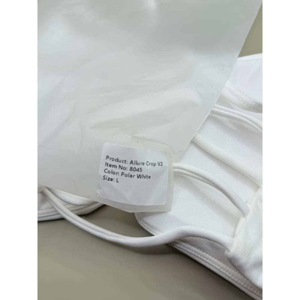 Oxyfit size l allure crop v2 polar white - crop tops special categories women’s apparel