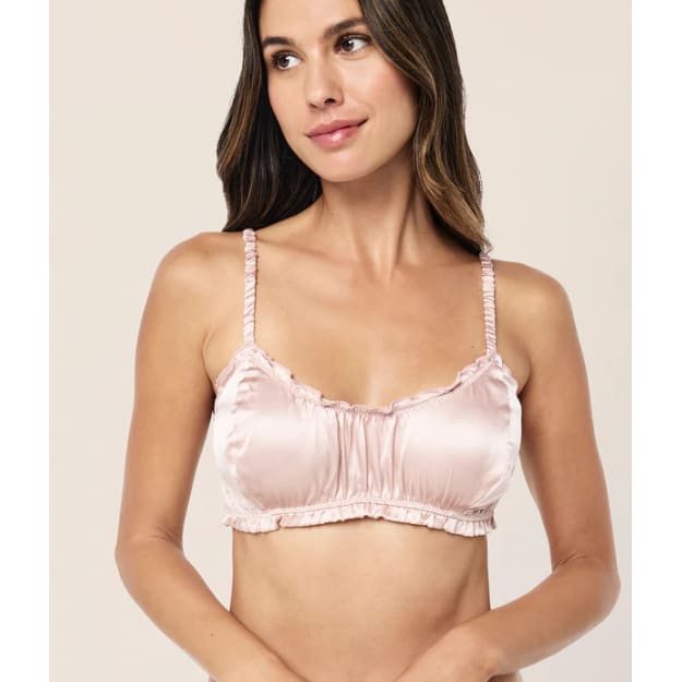 Papinelle size m audrey silk bralette - pink - rrp $109.99 - thongs