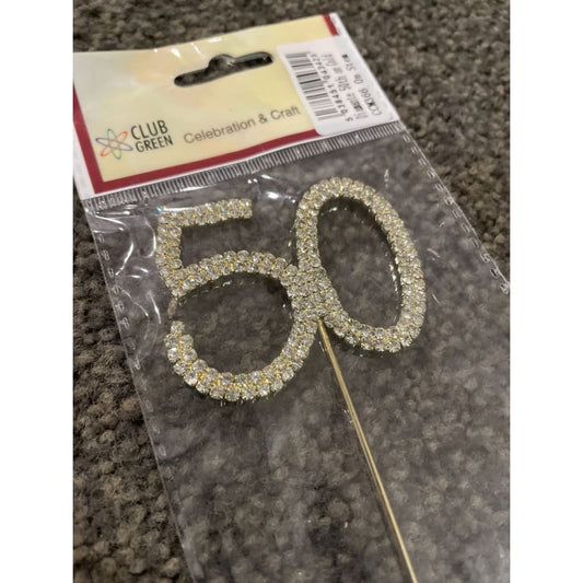 50 gold & diamanté cake topper - party supplies cake decor - home & living - kitchen & cooking home&living materials
