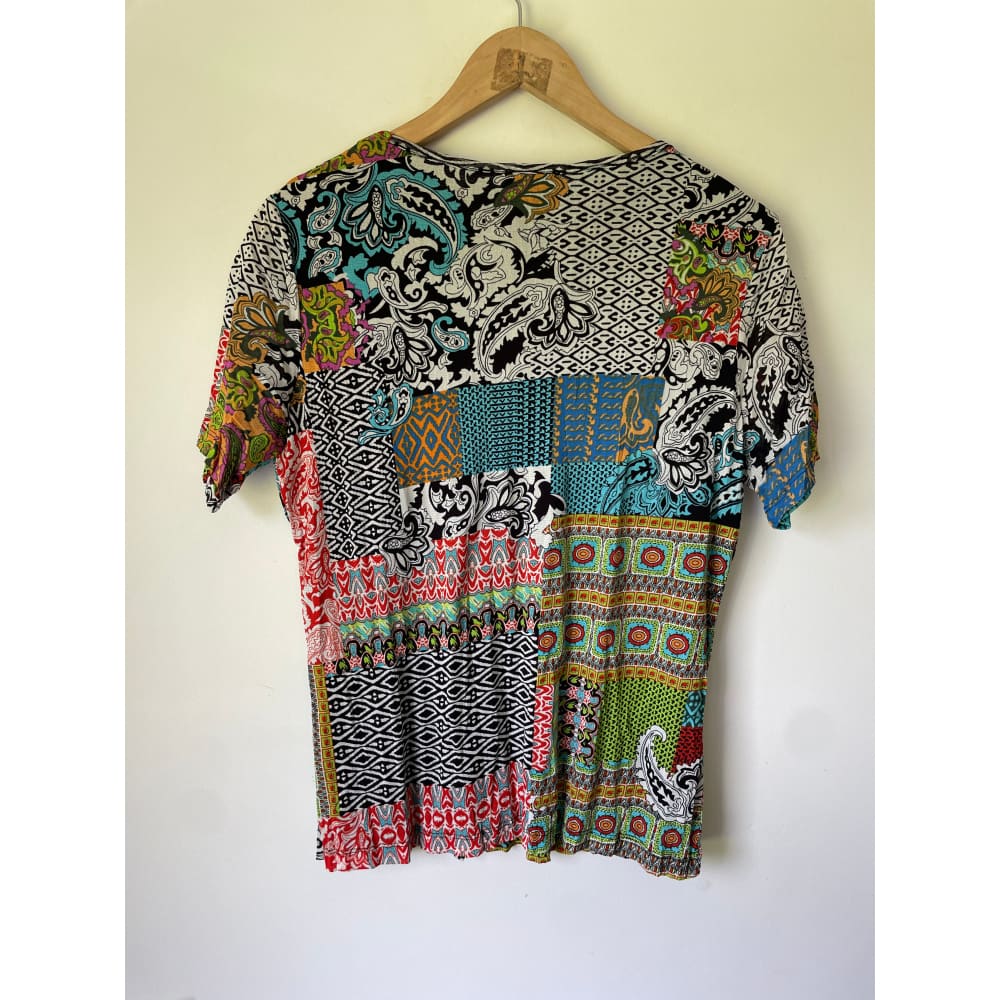 Mesmerise size m mosaic print top - t-shirts condition: used - top women’s apparel
