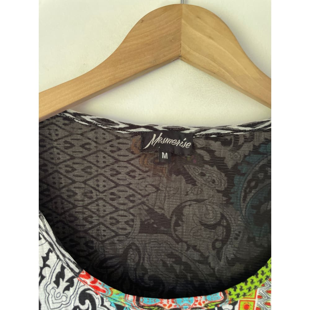 Mesmerise size m mosaic print top - t-shirts condition: used - top women’s apparel