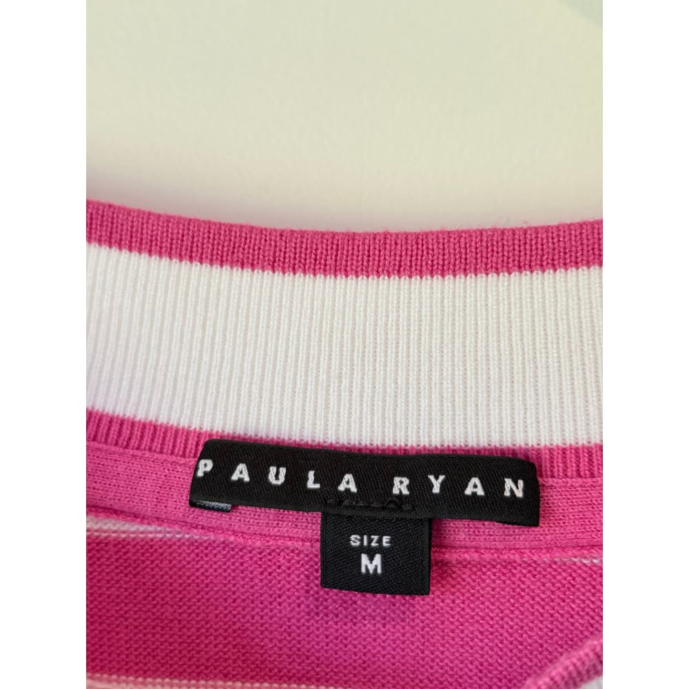 Paula ryan size m stripe boat neck sweater - rose/white rrp $540.00 - sweaters top women’s apparel