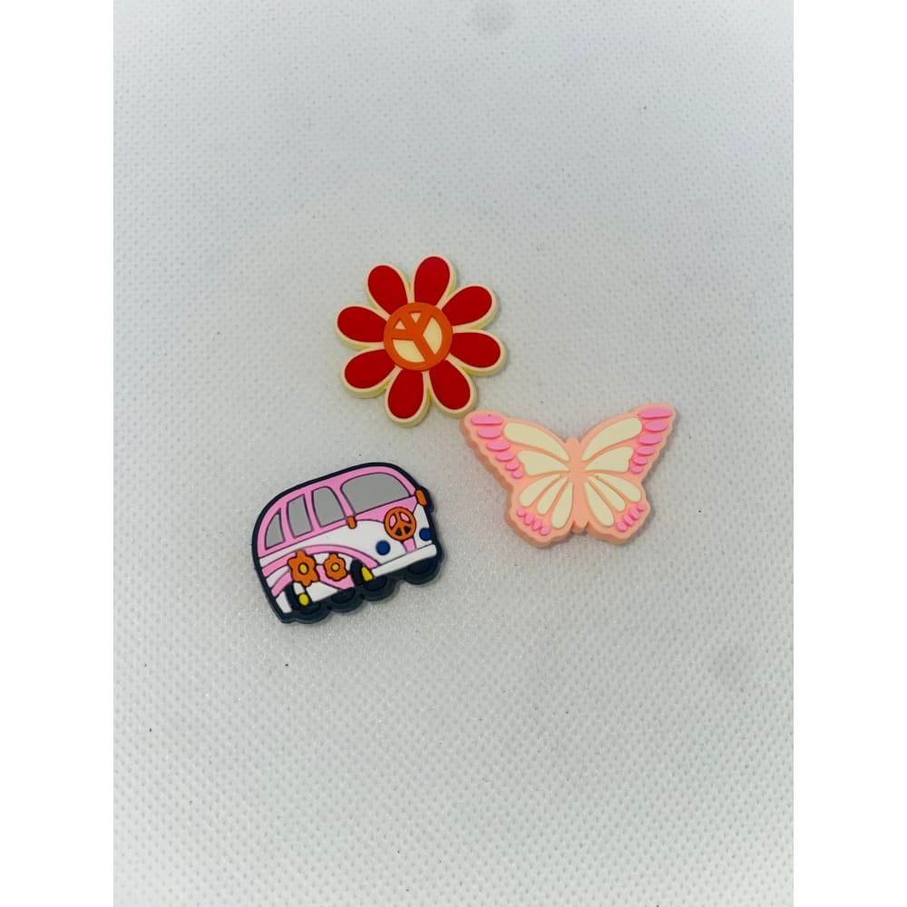 3x peace and positivity shoe charms - peace and positivity 6 - shoe accessories clogs - shoe accessories - shoe charms