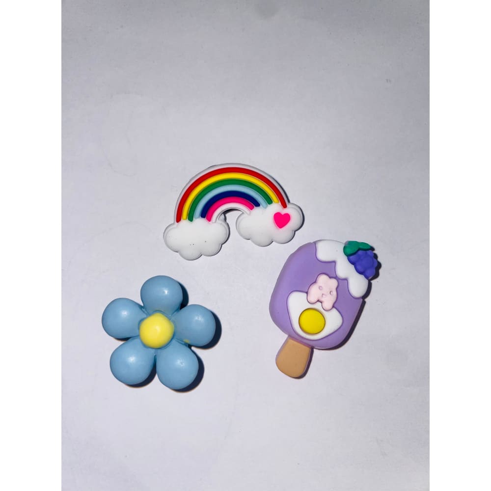3x cute shoe charms - 3 - shoe accessories clogs - shoe accessories - shoe charms fashion accessories