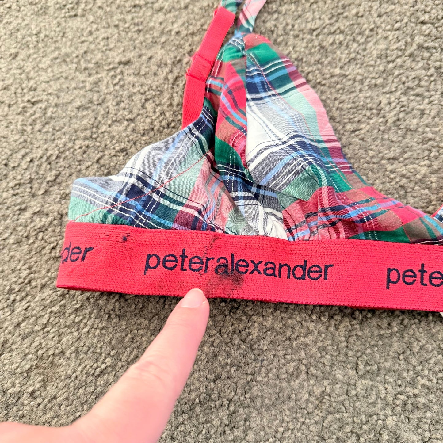 Peter alexander tartan bralette – red and green plaid – size small – brand new with minor mark rrp $45.99 - bras baby