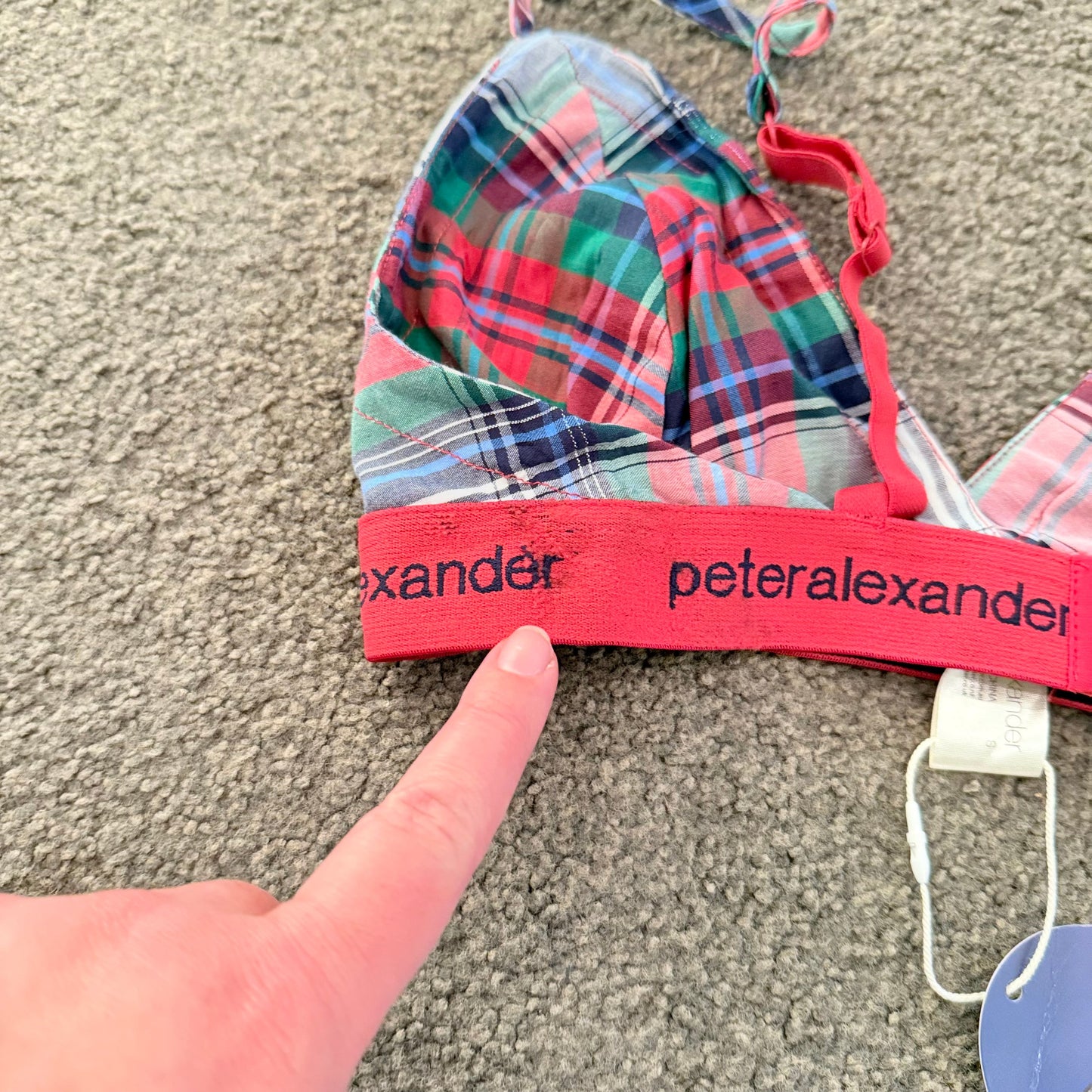 Peter alexander tartan bralette – red and green plaid – size small – brand new with minor mark rrp $45.99 - bras baby