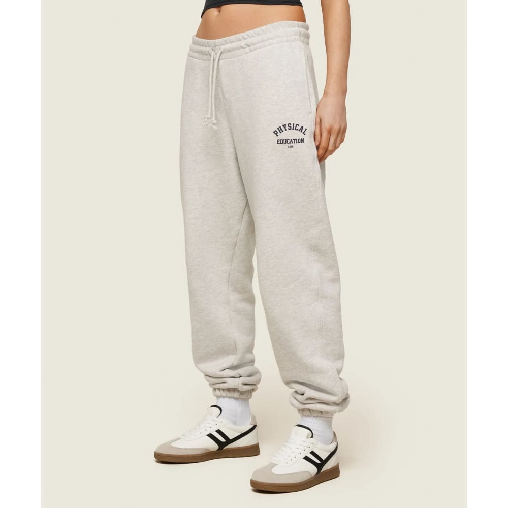Gymshark size s phys ed logo sweatpants oversized fit light grey marl - sweatpants bottom womenâs apparel