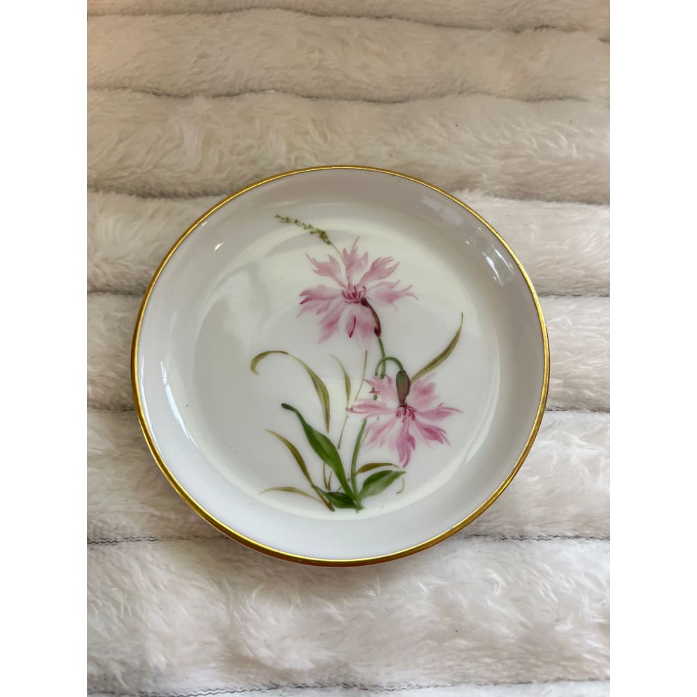 Vintage rosenthal handmalerei gold rim butter pat plate painted by a. Schuster - decorative plates condition: used