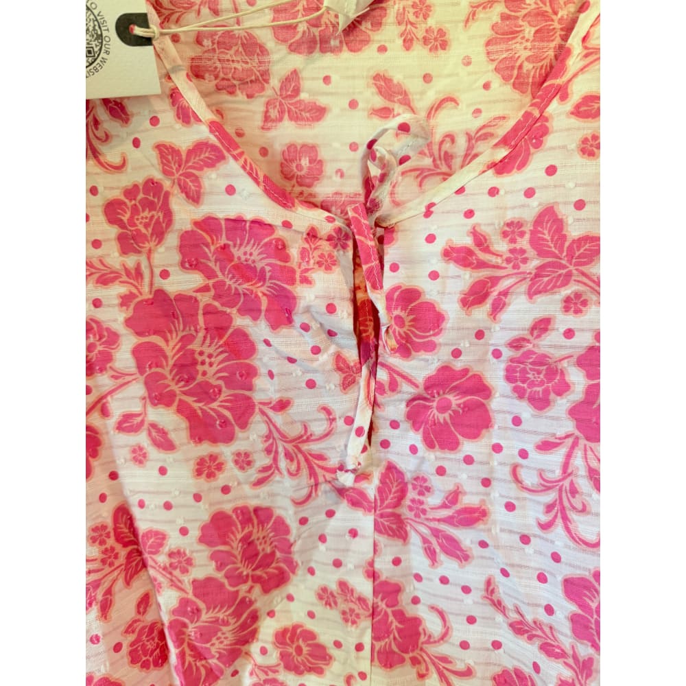 Rivers size 18 pink floral print 100% cotton tunic dress - dresses top womenās apparel