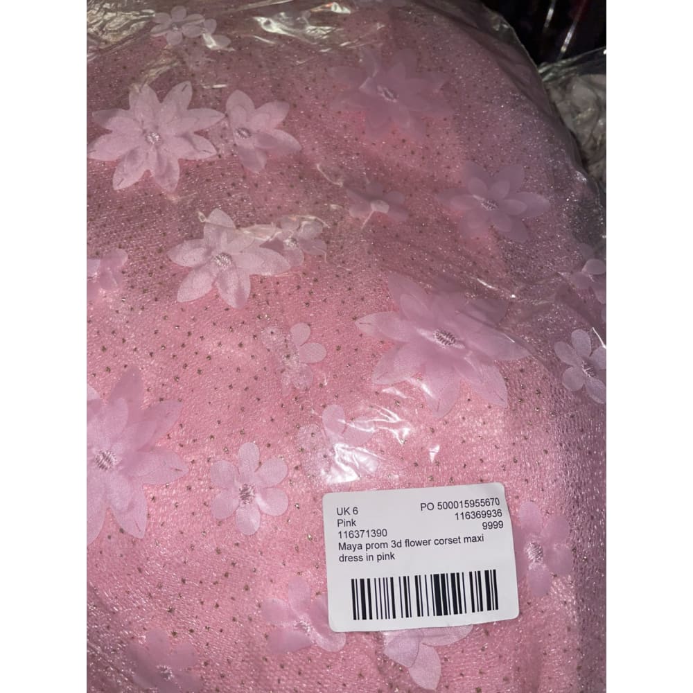 Maya maxi size 6 3d flower corset maxi dress in pink - dresses clothing & fashion - dresses women’s apparel