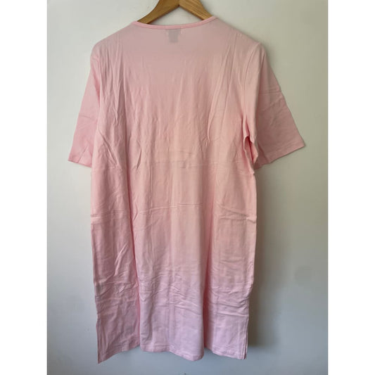 Ugrow pink maternity nightgown with front slit access – soft comfy & breastfeeding-friendly - maternity sleepwear