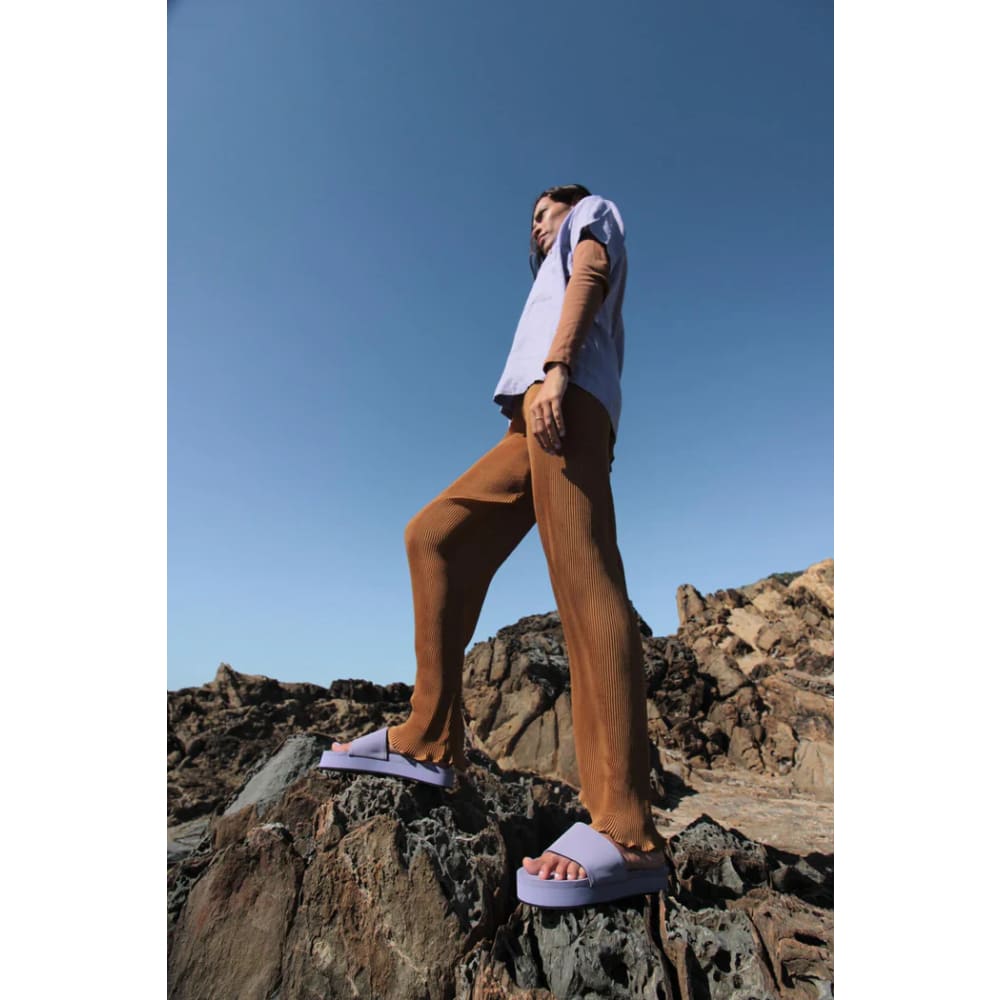 Indosole size 10/11 womenās platform slide - lilac - slippers womenās shoes