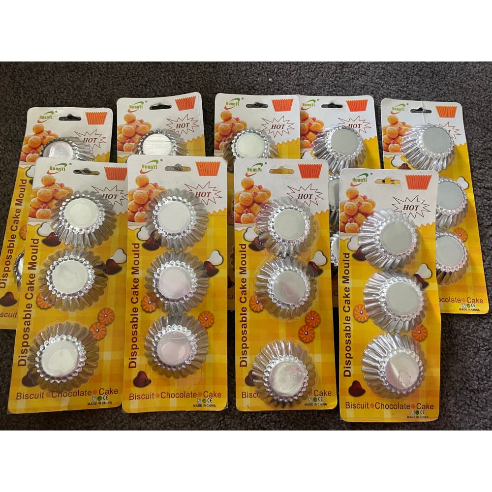 Plusmix disposable cake moulds 3 pieces x 9 packs - kitchen molds home&living materials