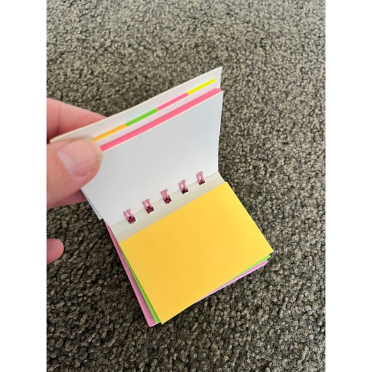 Pink cute floral mini post it note book - pocket notebooks stationery