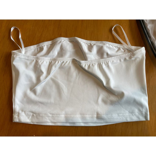 Shein white bandeau top & pants - xs/8 - outfit sets clothing & fashion - pants - set - top women’s apparel