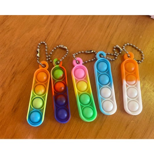 Pop it keychain toy – set of 5 – vibrant assorted colours - 2 - keychains toys