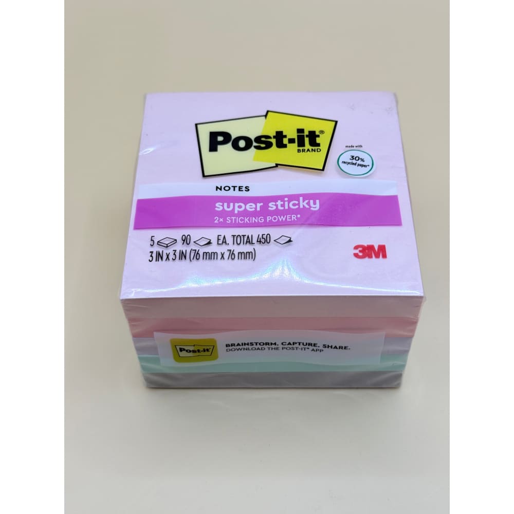 3m post-it super sticky notes 75 x 75mm 450 sheets - sticky notes stationery