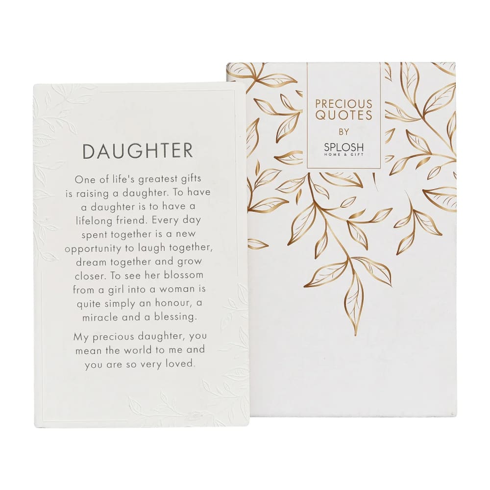 Splosh precious quote plaque - precious daughter - decorative plaques home&living materials