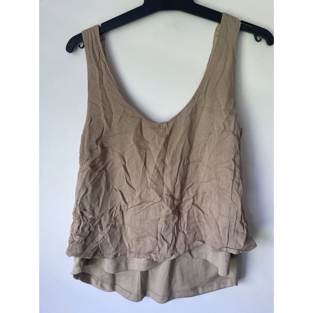 Cherrylane size 8 double layer viscose top - chai - tank tops clothing & fashion - sleeveless - top womenās apparel