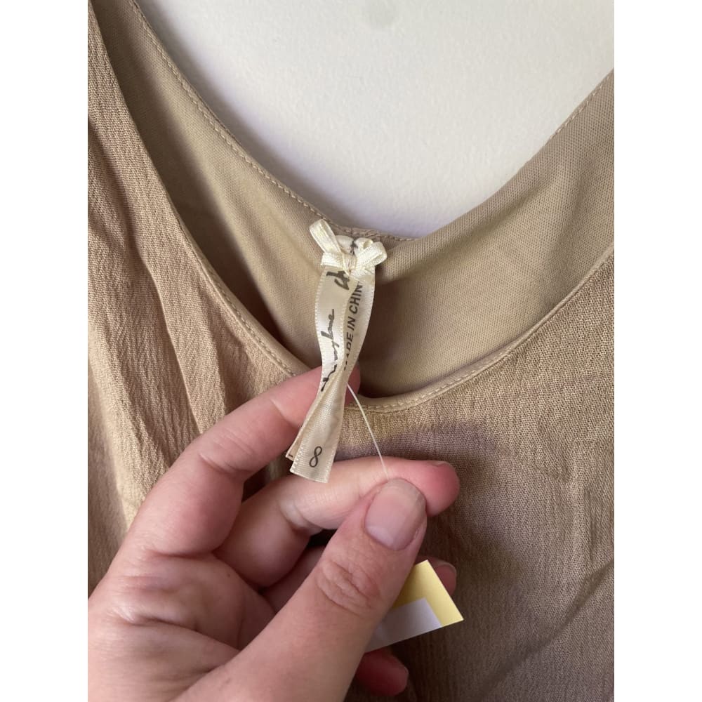 Cherrylane size 8 double layer viscose top - tank tops clothing & fashion - sleeveless - top womenās apparel