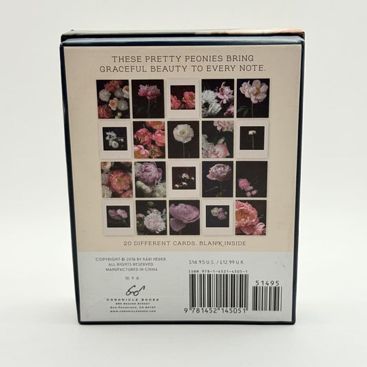 Pretty peonies notecards & envelopes – 20 different designs! - business cards stationery