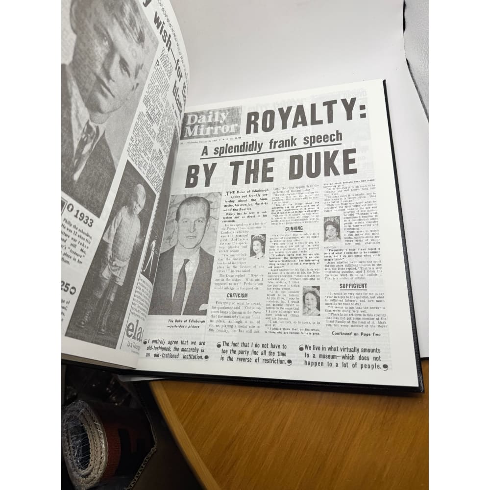 Prince philip the duke of edinburgh newspaper book by danbury mint (special edition) - print books printed media