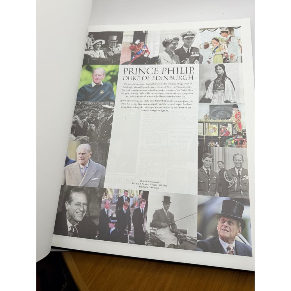 Prince philip the duke of edinburgh newspaper book by danbury mint (special edition) - print books printed media