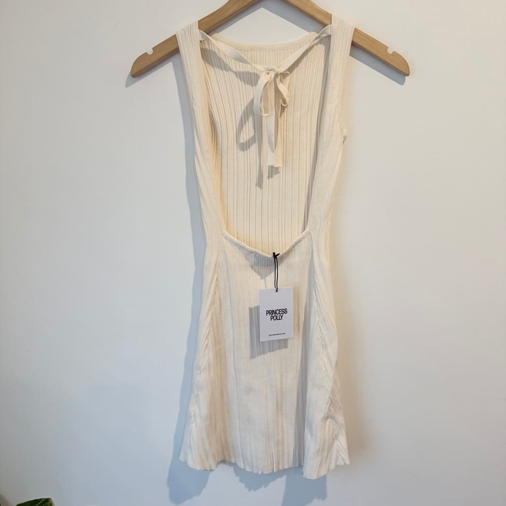 Princess polly size 6 mayok mini dress cream petite - dresses top women’s apparel