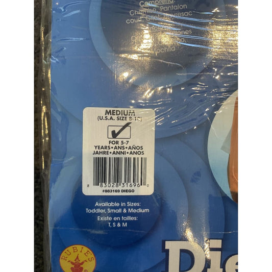Go diego go - diego costume for age 5-7 - print books costume