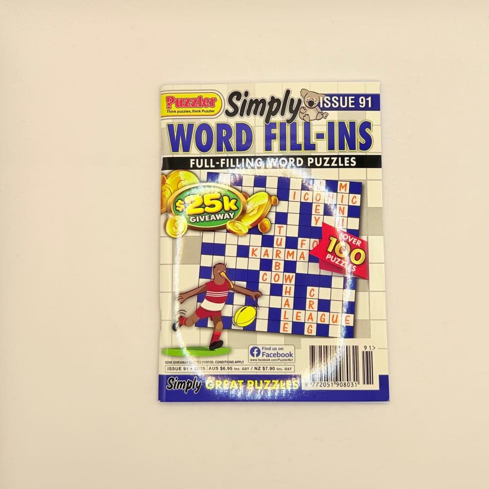 Puzzler simply word fill-ins - issue 91 - consumer magazines printed media