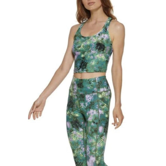 Calvin klein size s performance women’s printed racerback cropped tank top - tank tops clothing & fashion - sleeveless