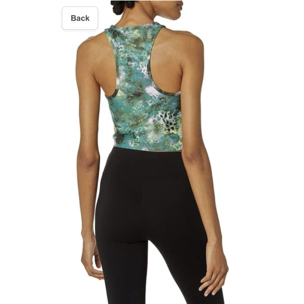 Calvin klein size s performance women’s printed racerback cropped tank top - tank tops clothing & fashion - sleeveless
