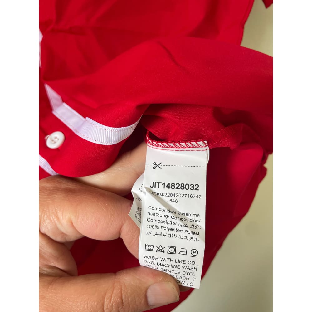 Shein 11-12y classic red varsity button-up look top with ’r’ patch - clothing tops baby clothing - clothing & fashion