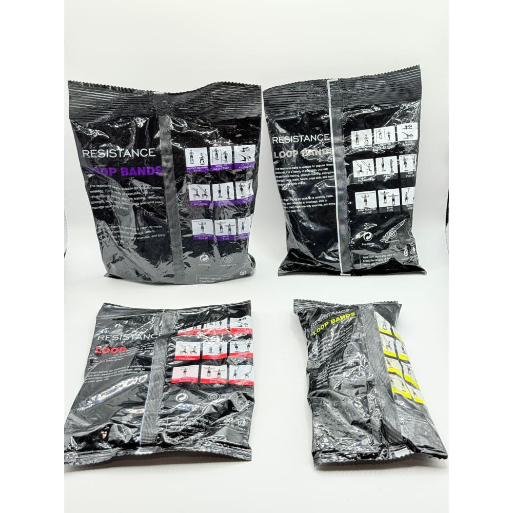 Set of 4 resistance loop bands - various resistance levels - exercise bands & loops health and wellness