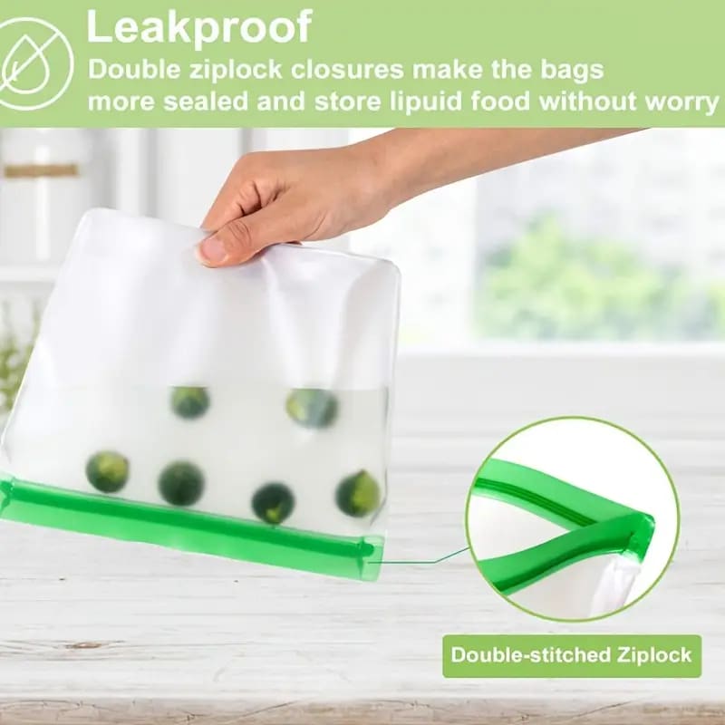 3x reusable silicone food bags - food storage bags home&living materials