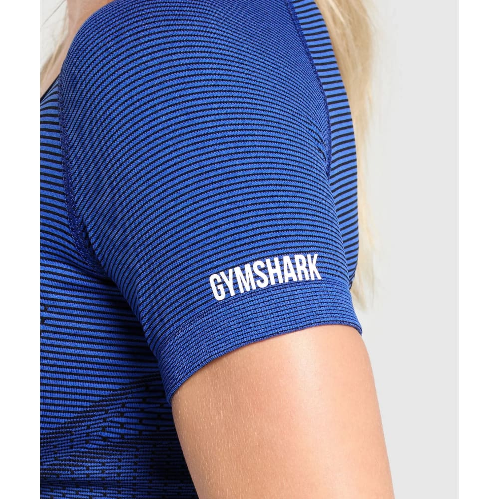 Gymshark size m sport seamless midi top blue - activewear tops special categories women’s apparel
