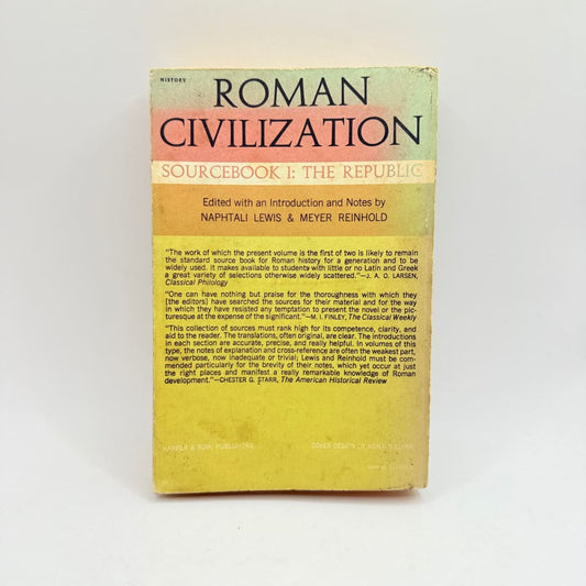 Roman civilization sourcebook i the republic - print books