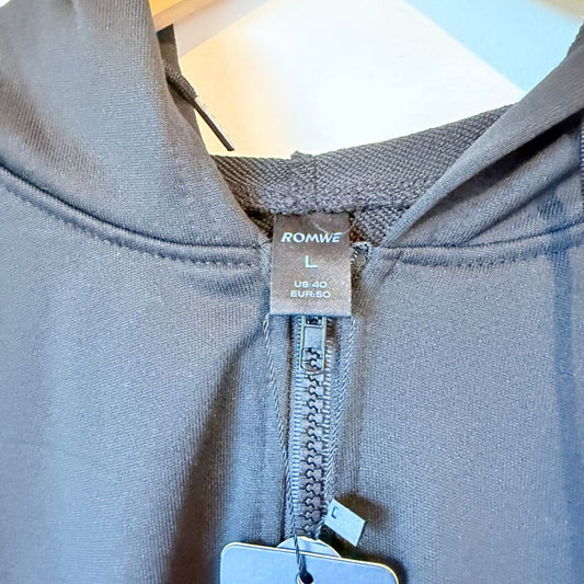 Romwe size large graphic print full-zip hoodie - hoodies tops men’s apparel