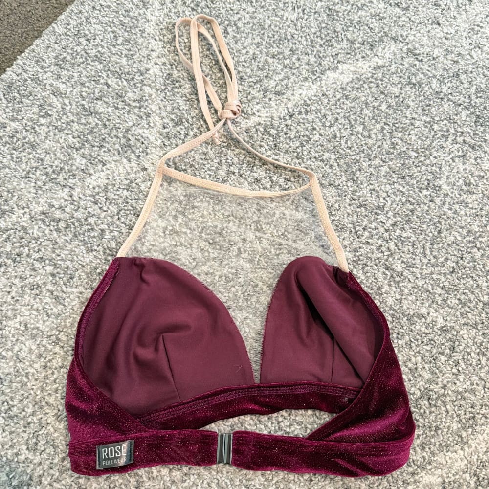 Rose polewear shimmering velvet two-piece set - size m top / size l bottom - activewear special categories womenâs