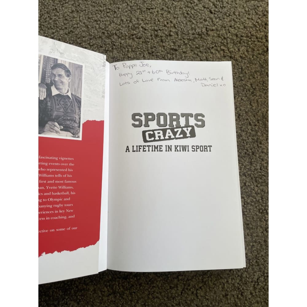 Sports crazy: a lifetime in kiwi sport - roy williams - print books biography - book - condition: used - sports printed
