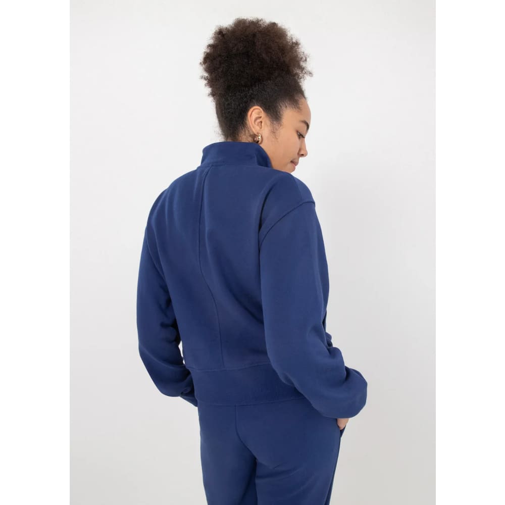Royàl navy zipped up jacket – size 2xl | sleek practical & ready to layer - coats & jackets top women’s apparel