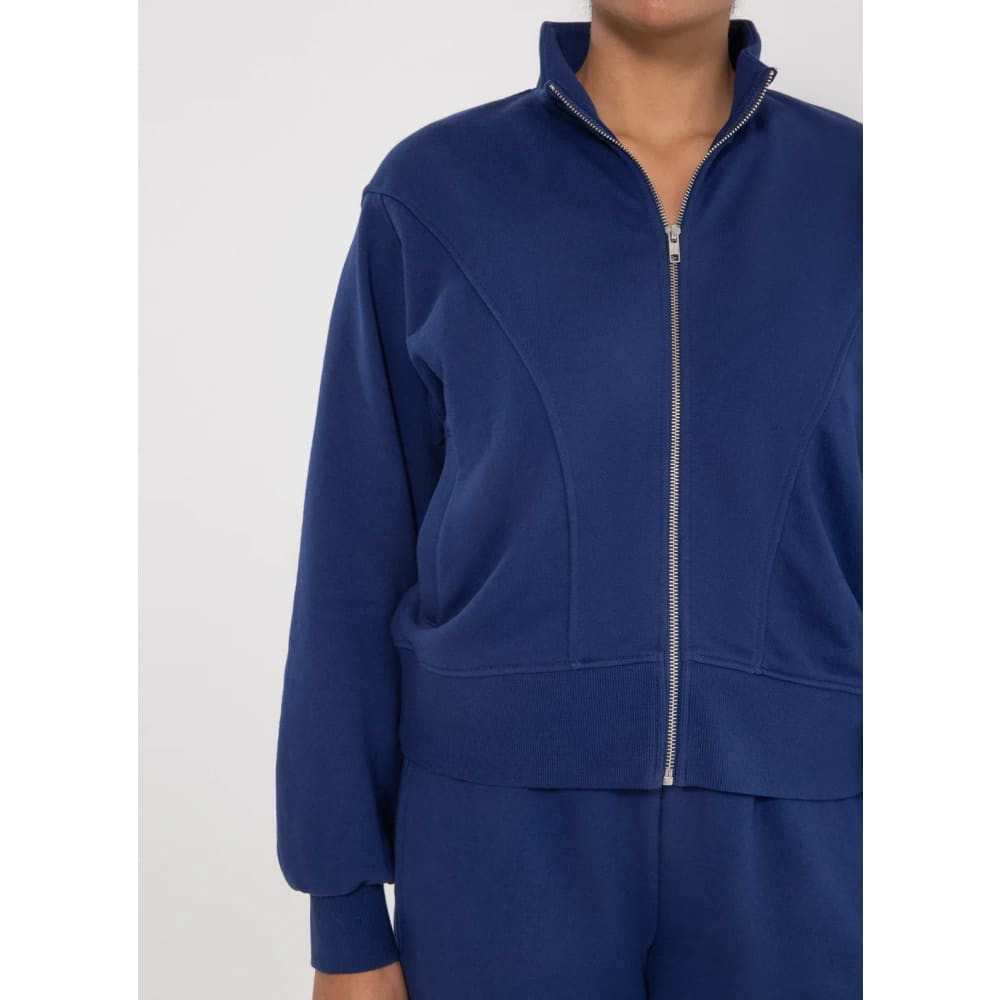 Royàl navy zipped up jacket – size 2xl | sleek practical & ready to layer - coats & jackets top women’s apparel