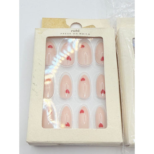 3x packs ruby press on nails set - false nails nail care women’s beauty product